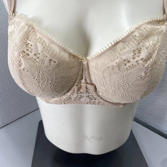 NEW CHANTELLE Women’s Day to Night Lace Unlined Demi Bra Nude Size 34 DDD - Picture 12 of 13